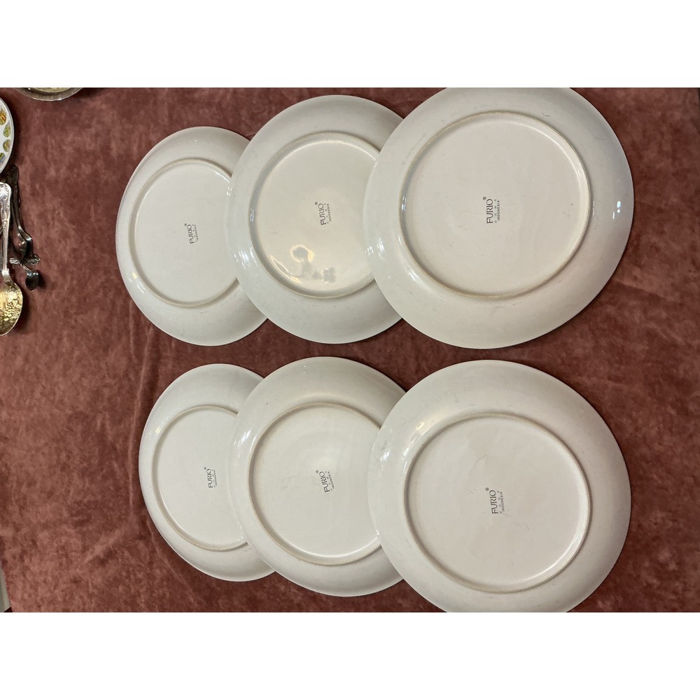 Furio Home Indonesia Fruit Motif Dinner Plates Set of 6 Apple Pear Grape Cherry - Picture 7 of 10